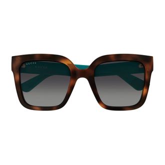 Gucci Rechthoekige Zonnebril - Dames - Accessoires - Bruin - Maat: 53 MM Nylon