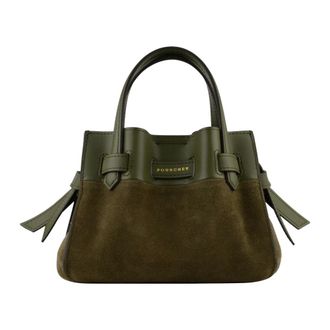 Pourchet Tassen, Dames, Groen, ONE Size, Leer, Blossom Nano