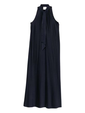 Forte_Forte Dark Blue Tie-neck Maxi Dress