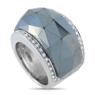 Stephen Webster Pre-Owned Stephen Webster 18K White Gold 0.55ct Diamond and Hematite Ring SW14 022425