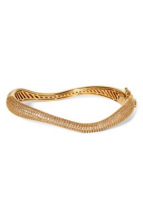 Nadri Alma Pav&eacute; Organic Hinge Bracelet in Gold at Nordstrom