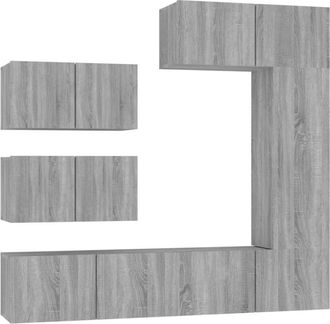 vidaXL Vidaxl - Set De Muebles Para Tv 6 Pzas Madera Contrachapada Gris Sonoma
