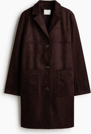 H&M Knee-length Coat in Dark Brown at Nordstrom, Size X-Small