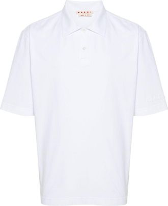 Marni Mens Logo-Patch Polo Shirt