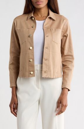 L'agence Janelle Slim Fit Raw Hem Jacket in Cappuccino at Nordstrom Rack, Size Xx-Small