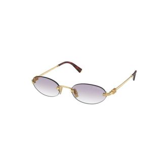 Miu Miu MU A54S Oval Zonnebril - unisex - Accessoires - Geel - Maat: 51 MM Polyamide