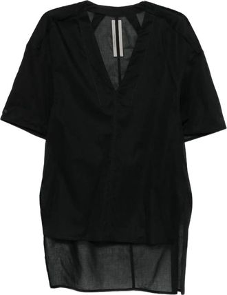 Rick Owens Island Top - Dames - Blouses - Zwart - M - Katoen - Overhemden
