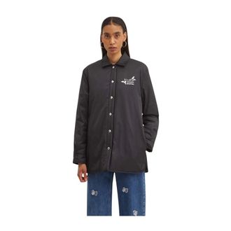 Moschino Dames, Jassen, Zwart, Maat: S Leer