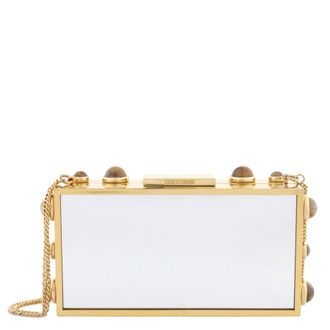 Roberto Cavalli Mirror Clutch Bag with Tigers Eye Accents