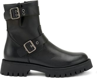 Frau Italiaanse Stijl Anfibio Schoenen - Dames - Enkellaarsjes - Zwart - 36 EU - Leer - Schoenen
