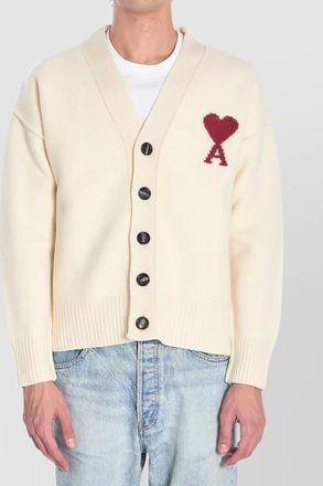 Ami virgin wool ribbed oversized cardigan