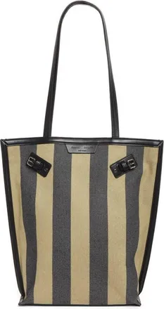 Proenza Schouler North/South Days Stripe Canvas Tote in Moss/black at Nordstrom