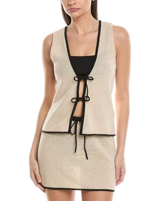 Onia Linen-Blend Tie Front Tank