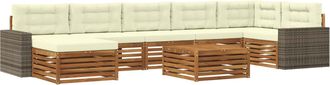 vidaXL Conjunto De Sof&aacute;s De Exterior 8 Uds. Natural Y Crema Vidaxl
