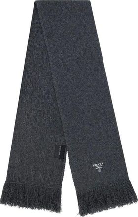 Prada Mens Gray Cashmere Scarf