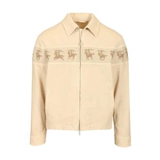 Burberry Galloping Knight Cotton Canvas Jacket - male - Burberry - Light Jackets - Beige - XL - Jackets