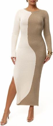 JLUXLABEL No Hard Feelings Long Sleeve Sweater Dress in Beige at Nordstrom, Size X-Large