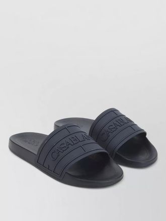 Casablanca logo pool slides rubber sole design