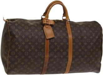Louis Vuitton Tweedehands Canvas Louis Vuitton tassen - Dames - Vintage Weekendtas - Bruin - ONE Size - Leer - Vintage