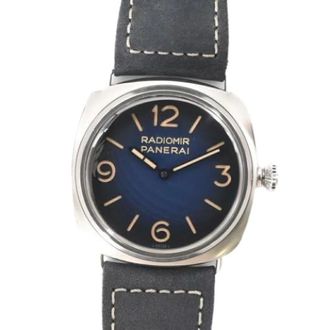 Officine Panerai Panerai Pre-owned - Pre-owned Pam01335 Polshorloge - Heren - Pre-owned - Blauw - Maat: ONE Size Su&egrave;de