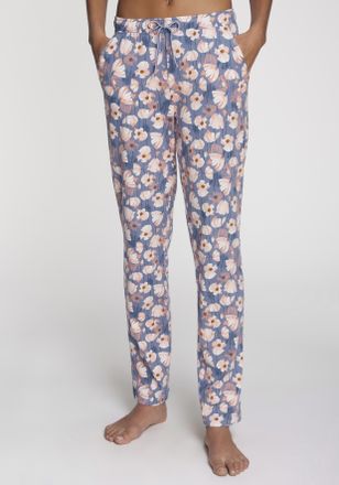 Vivance Pyjamahose VIVANCE DREAMS, Damen, Gr. 32/34, N-Gr, blau (blau, rosa, gebl&uuml;mt), Single Jersey, Obermaterial: 50% Baumwolle, 50% Viskose, gebl&uuml;mt, gerad