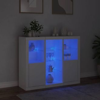 Berkfield Home Sideboards with LED Lights 3 pcs White Engineered Wood