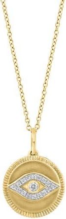 Effy Diamond Pav&eacute; All Seeing Eye Pendant Necklace - 0.09ct in Gold at Nordstrom Rack, Size 18