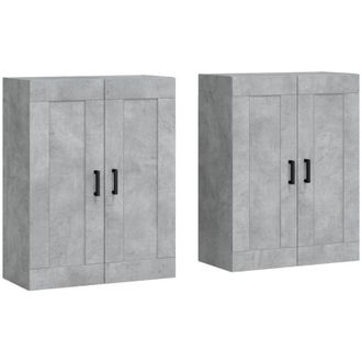 vidaXL Vidaxl - Armarios de pared 2 uds madera de ingeniería gris hormigón