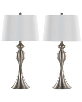 LumiSource Set Of 2 Ashland 30In Contemporary Table Lamps With Grandview Gallery Linen Shade