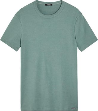 Tom Ford Crew-neck Stretch-cotton T-shirt - Teal - XL