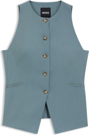 BOSS Slim-fit waistcoat in virgin wool