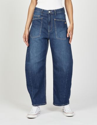 Gang Relax-fit-Jeans GANG 94ODINA, Damen, Gr. 26, N-Gr, blau (midsummer wash), Denim/Jeans, Obermaterial: 98% Baumwolle, 2% Elasthan, weit kn&ouml;chellang, Jea