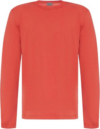 Hanro long-sleeved cotton T-shirt - men - Cotton - L - Red