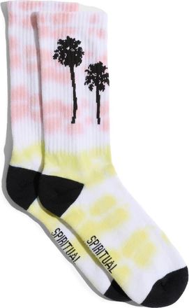 Spiritual Gangster Summer Soul Crew Socks in Pink Tie Dye at Nordstrom