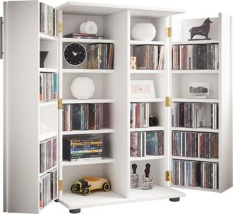 VCM Wood cd dvd Stand Shelf/Cabinet Mobile cd salvaspazio con 2 porte bloccabili per 600 cd o 260 dvd o 144 video Dimensioni: a. 93 x l. 60 x t. 31