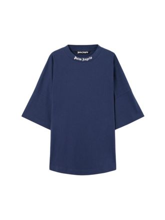 Palm Angels Navy Blue Relaxed T-Shirt