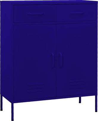 vidaXL Armario De Almacenamiento Acero Azul Marino 80x35x101,5 Cm Vidaxl