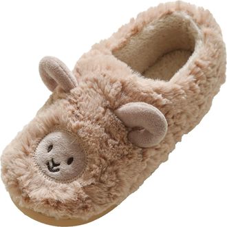 Generic cfpqv Cuddly Slippers Womens Cute Plush Slippers Sheep Winter Warm Felt Slippers with Closed Heel Home Shoes with Warm Plush Lining Hut Shoes for Bedr