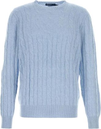 Polo Ralph Lauren Kabelgebreide Kasjmier Trui - Heren - Cashmere truien - Blauw - M - Kasjmier - Truien & Vesten