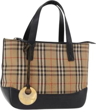 Burberry Pre-owned Vintage Mini Hand Bag - Dames - Vintage Mini Tas - Beige - ONE Size - Leer - Vintage