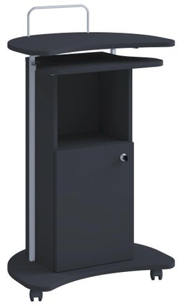 ebuy24 Ebuy24 - Consola De Altavoz M&oacute;vil Vcm Wood Dimensiones Aprox. Al. 93 A 111x An. 56x T. 41 Cm Desplazable Con Caj&oacute;n Escritorio De Pie - Komil (negro)