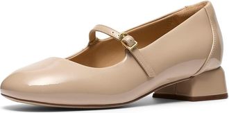 Clarks Daiss 30 Bar Womens Dress Flat Shoes Beige Patent Leather : 8.5 B - Medium