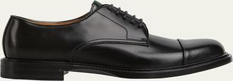 Gucci Mens William Leather Cap-Toe Derby Shoes