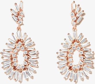 Suzanne Kalan 18K Rose Gold Fireworks Diamond Drop Earrings - Womens - Diamond/18kt Rose Gold