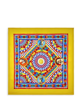 Dolce & Gabbana Tovaglia in lino con stampa - Giallo