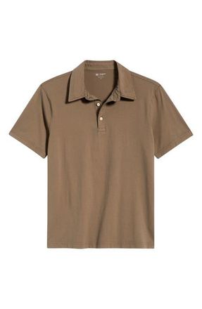 AG - Adriano Goldschmied Bryce Short Sleeve Polo in Soft Mushroom at Nordstrom, Size Xx-Large