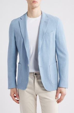 BOSS Heston Soft Virgin Wool & Silk Blend Sport Coat in Light Blue at Nordstrom Rack, Size 42 Short