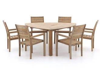 Rough Country Rustic Furniture ROUGH-S 170cm dining tuinset 7-delig stapelbaar