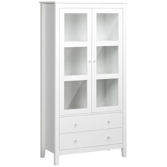 HOMCOM Vitrina de sal&oacute;n 80x40x160 cm blanco