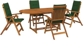 vidaXL Juego De Comedor De Jard&iacute;n De 5 Piezas Natural Vidaxl